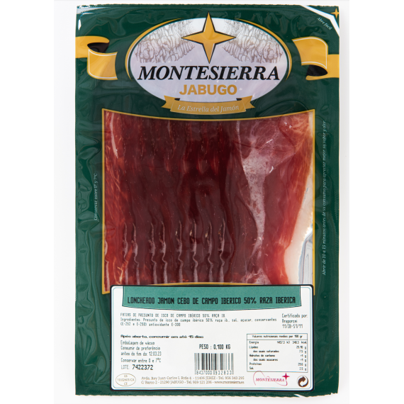 Sliced Iberian fodder fed ham 50%