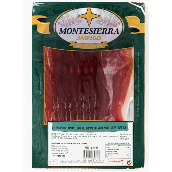 Sliced Iberian fodder fed ham 50%