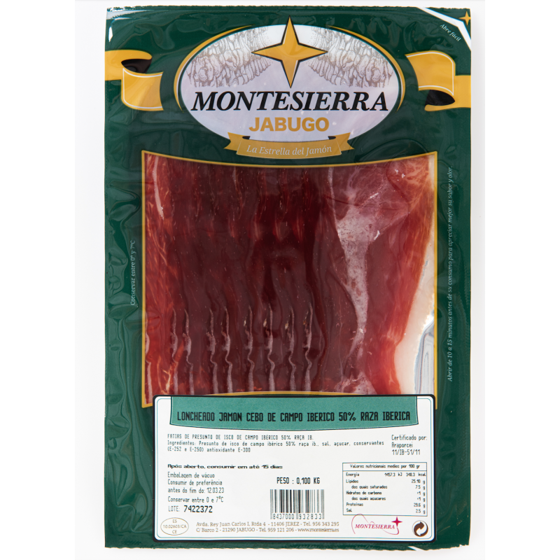 Sliced Iberian fodder fed ham 50%